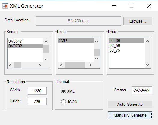 Select XML File Generation