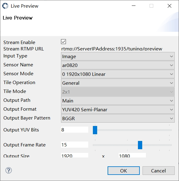 Output Size Settings