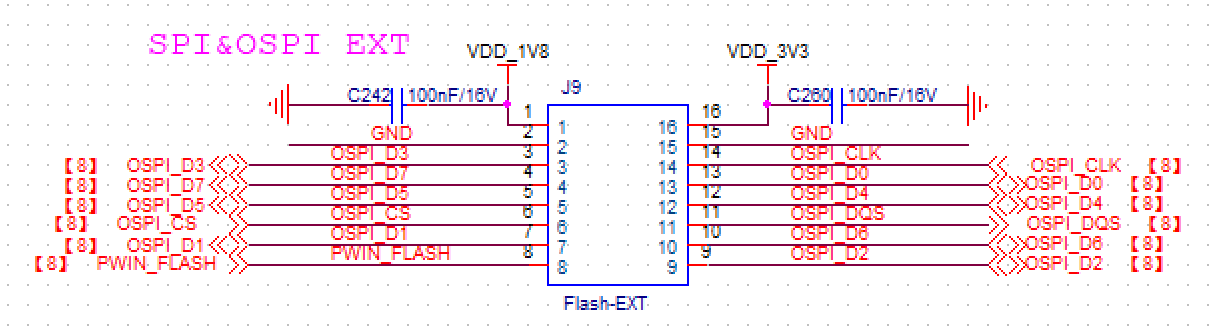 Flash extension - schematic of J9