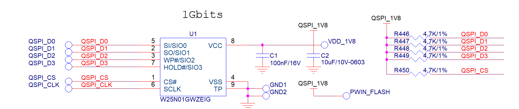 Figure 3-22 QSPI NAND FLASH Chip Circuit