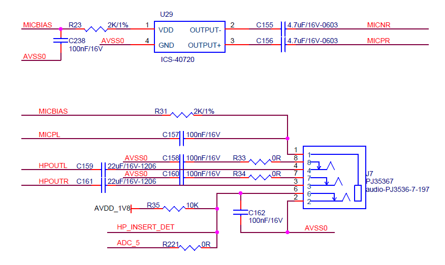 Figure 3-34 Audio Interface Circuit