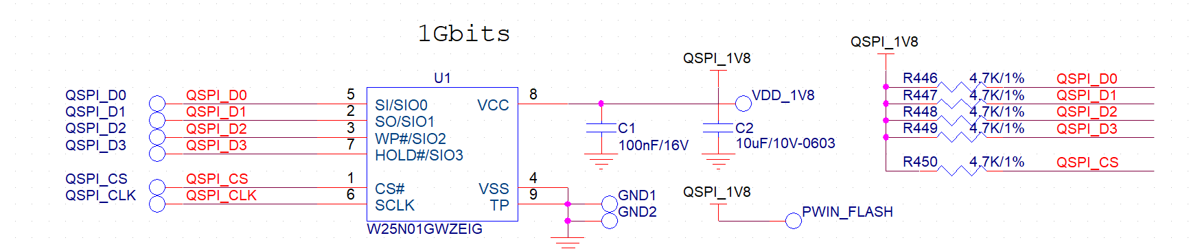 图3-22 QSPI NAND FLASH芯片电路