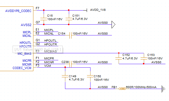 图3-33 K230 模拟音频接口电路