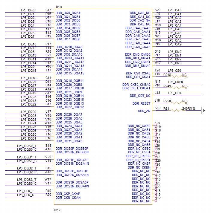 图3-8 K230 LPDDR3电路